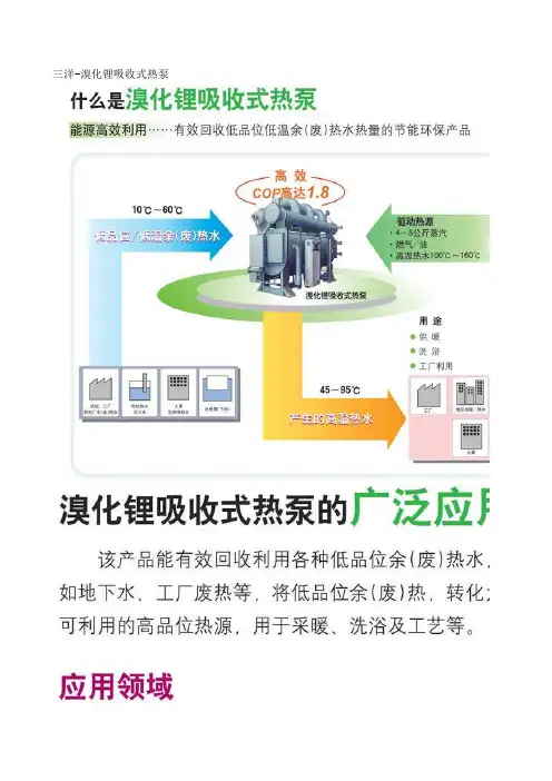 三洋双良荏原溴化锂吸收式热泵产品