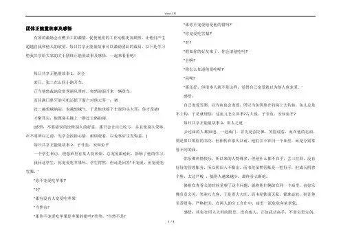 团体正能量故事及感悟