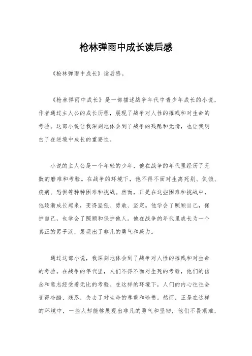 枪林弹雨中成长读后感