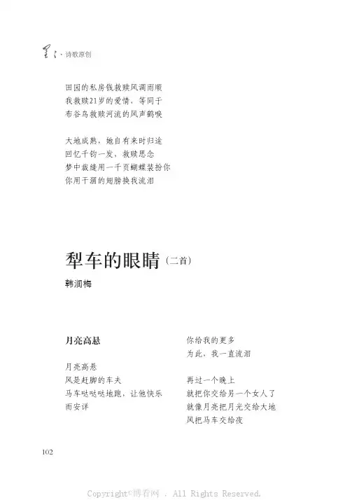 犁车的眼睛（二首）