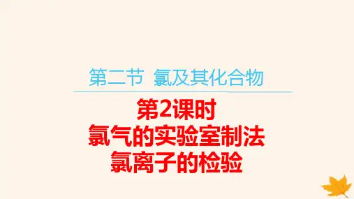 2024新教材高中化学第二章第二节第2课时氯气的实验室制法氯离子的检验pptx课件新人教版必修第一册