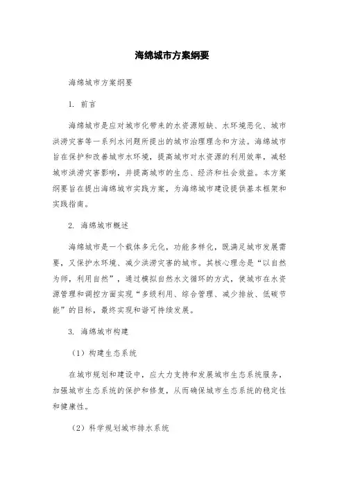 海绵城市方案纲要