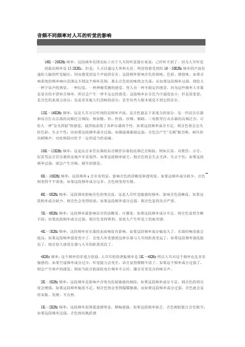 音频不合频率对人耳的听觉的影响[新版]