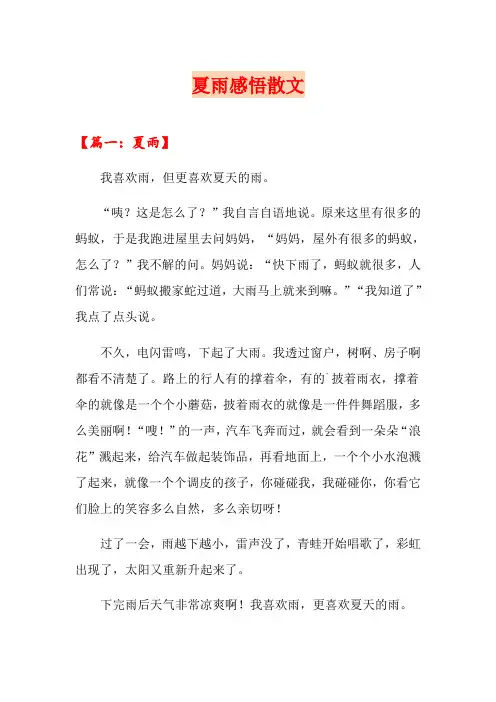 夏雨感悟散文