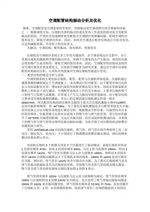 空调配管结构振动分析及优化