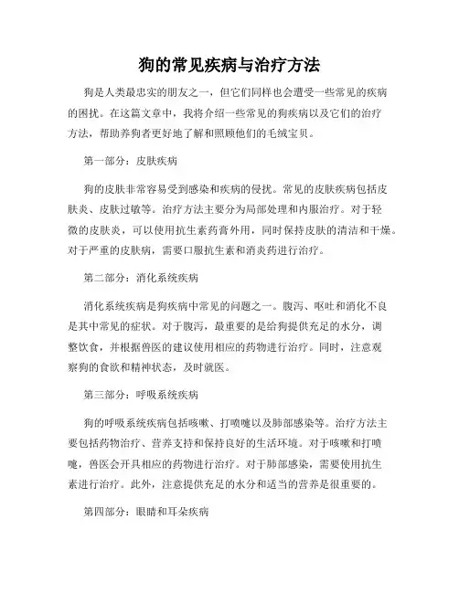 狗的常见疾病与治疗方法