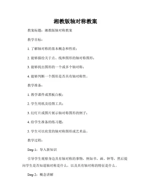 湘教版轴对称教案
