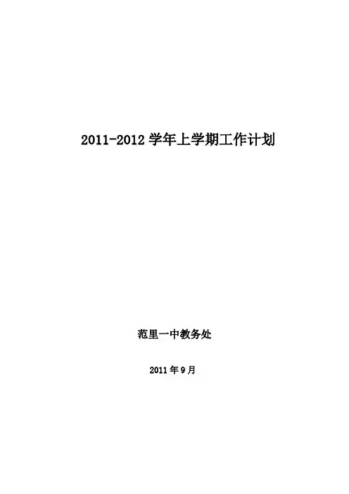 2010-2011学年下期教学工作计划
