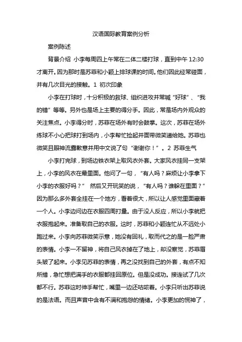 汉语国际教育案例分析