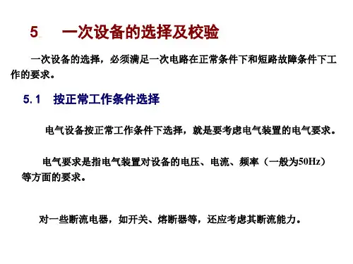 一次设备的选择及校验..