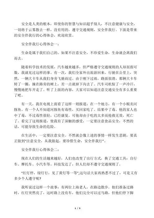 安全伴我行心得体会