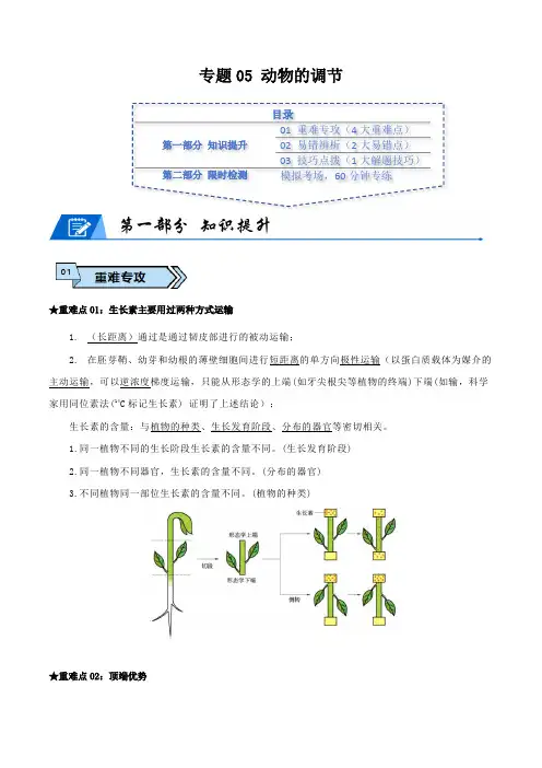 专题06 植物生命活动的调节(原卷版)