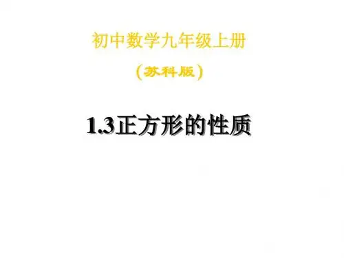 九年级数学正方形的性质(新编201908)