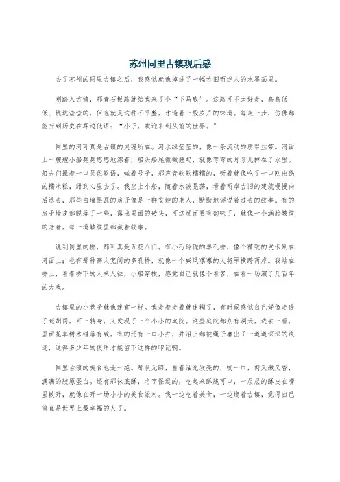 苏州同里古镇观后感