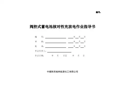 阀控式蓄电池核对性充放电作业指导书