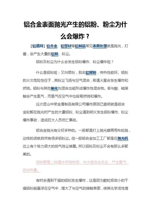铝合金表面抛光产生的铝粉