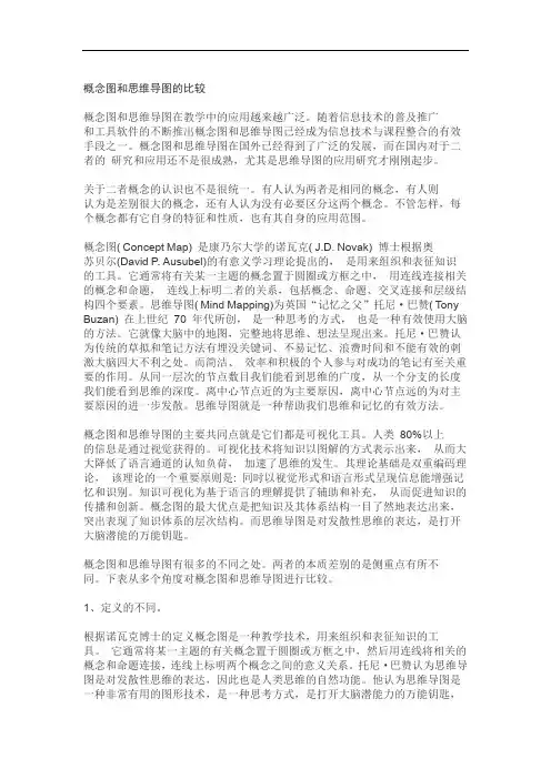概念图和思维导图的比较