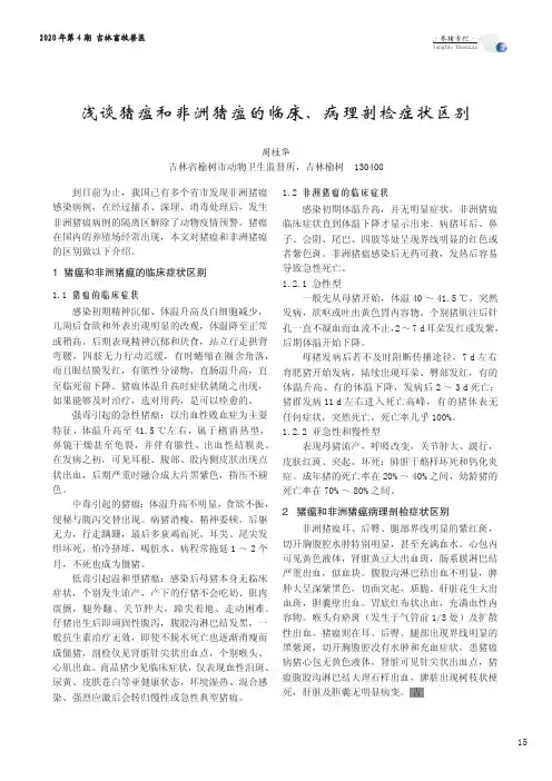 浅谈猪瘟和非洲猪瘟的临床、病理剖检症状区别