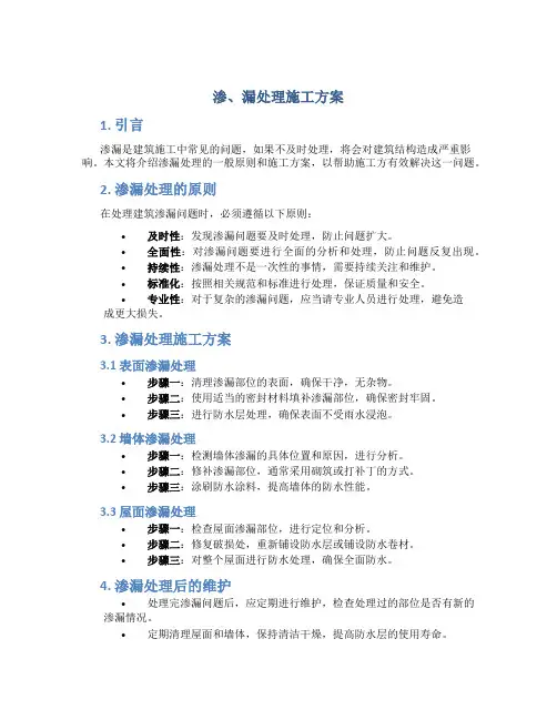 渗、漏处理施工方案
