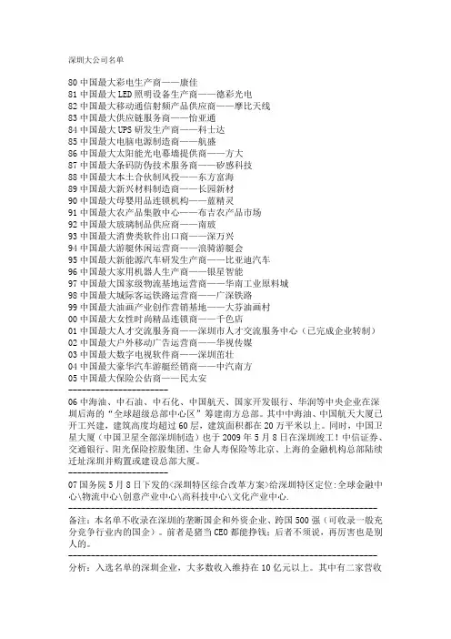 深圳外企