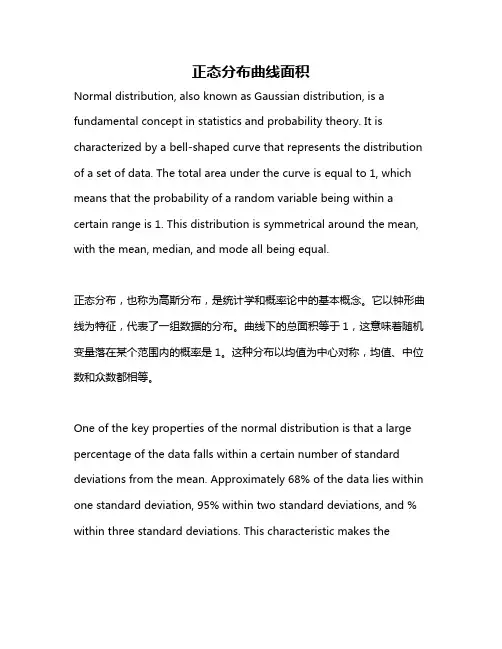 正态分布曲线面积