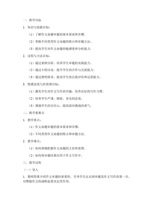 作文命题审题教案设计模板