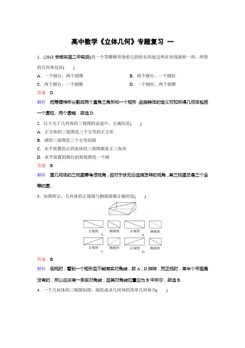 高中数学《立体几何》专题复习 (1)