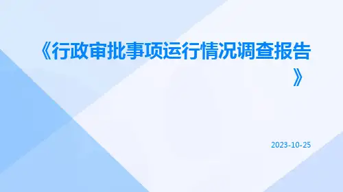 行政审批事项运行情况调查报告