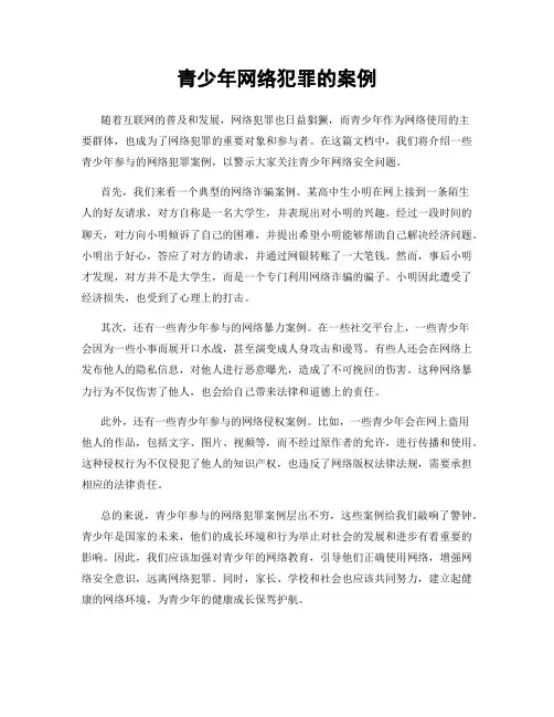青少年网络犯罪的案例