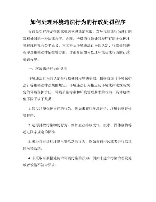 如何处理环境违法行为的行政处罚程序