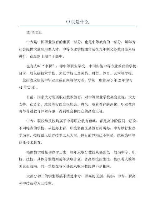 中职是什么