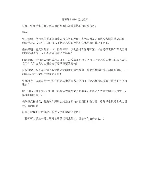 新课导入初中历史教案