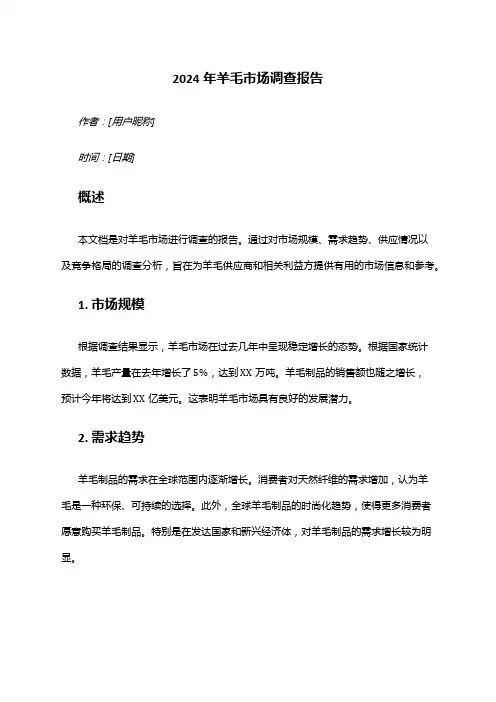 2024年羊毛市场调查报告