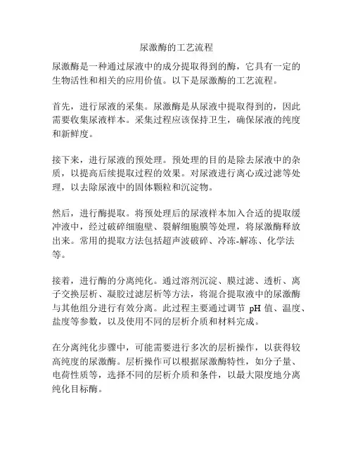 尿激酶的工艺流程