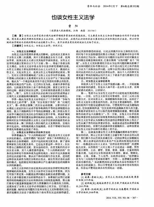 也谈女性主义法学