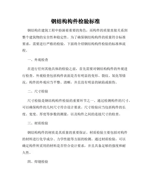 钢结构构件检验标准