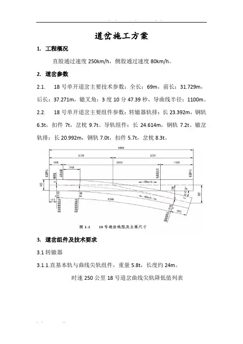 道岔工程施工组织设计方案-2010年最新