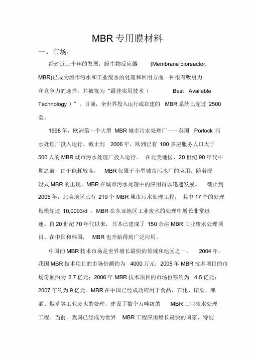 MBR膜材料