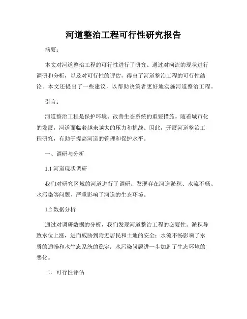 河道整治工程可行性研究报告