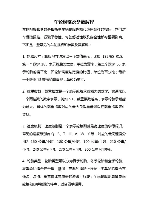 车轮规格及参数解释