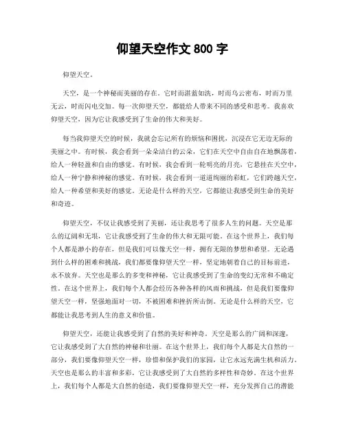 仰望天空作文800字