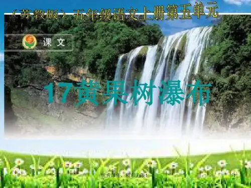 苏教版国标本五年级语文上册《黄果树瀑布》ppt教学演示...