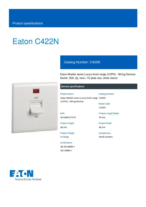 Eaton C422N 电路保护设备产品说明说明书
