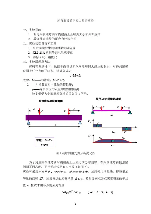 梁纯弯曲实验