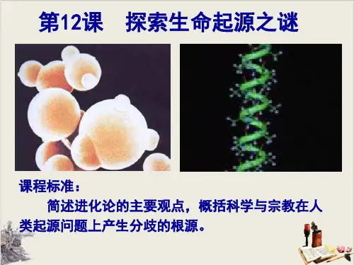 人教版高中历史必修三 探索生命起源之谜 课件(共30张PPT)_2【优秀课件】