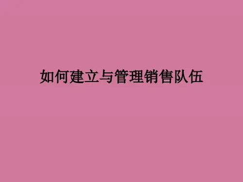 【培训】如何建设与管理销售队伍ppt课件