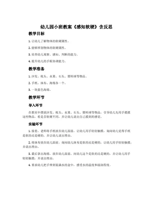 幼儿园小班教案《感知软硬》含反思