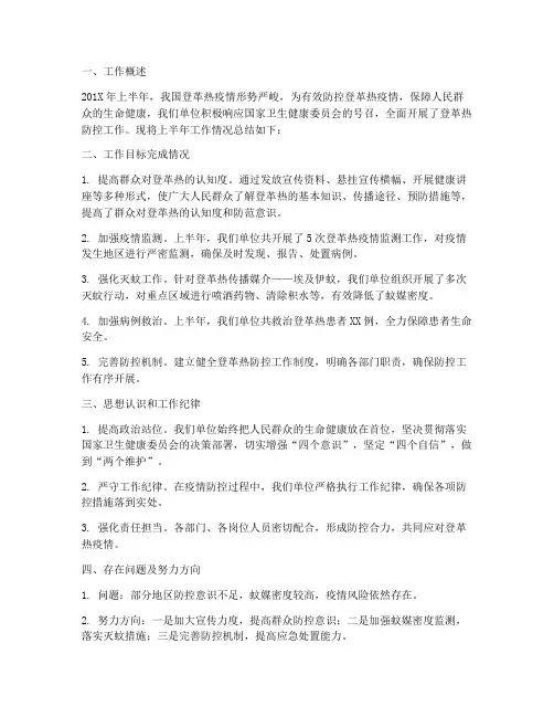登革热上半年工作总结