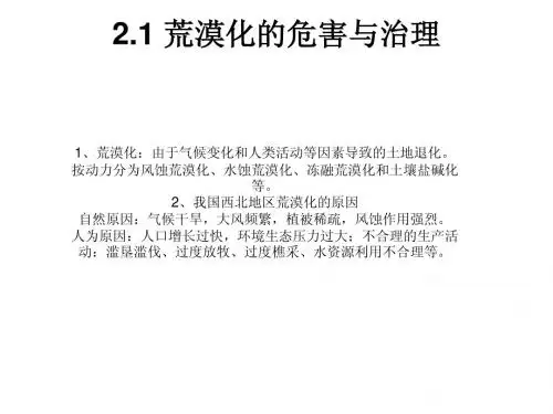 2.1 荒漠化的危害与治理