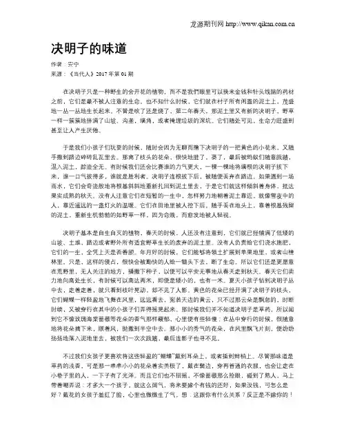 决明子的味道
